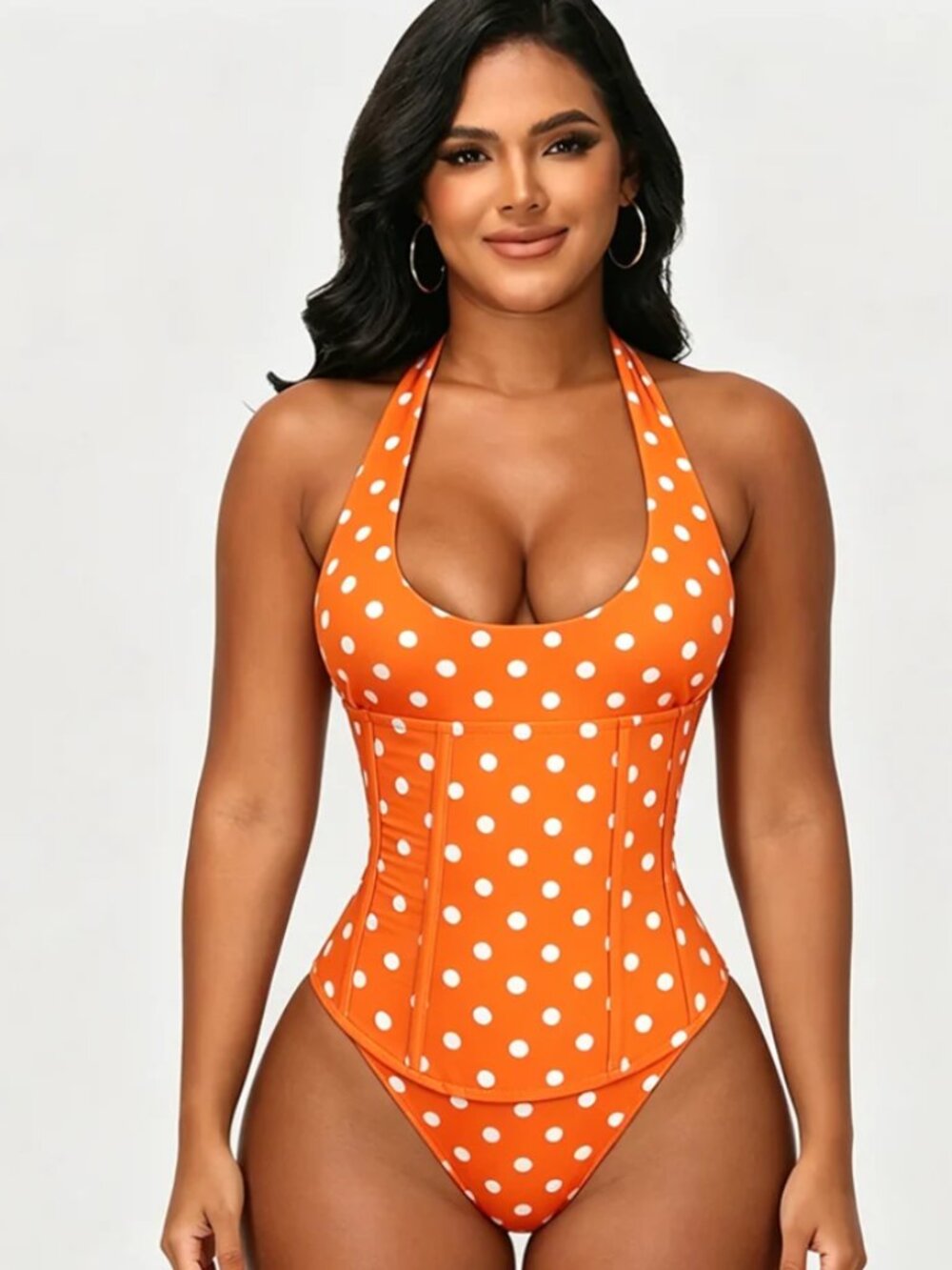 Hourglass Corset Body Shaper Waist Cincher Swimsuit Two-Piece Set
